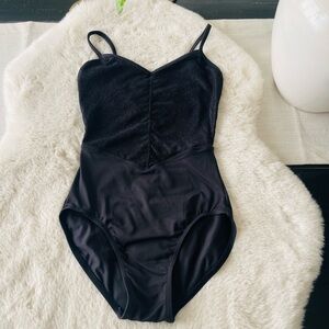 Mirella black lace leotard ballet girls sz 8-10
